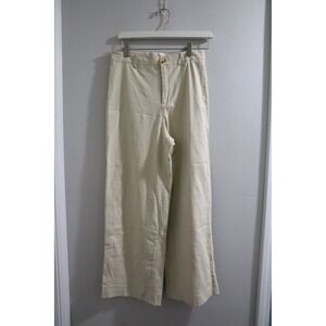 Princess Polly Wide‎ Leg Pants Women's Size 4 Beige High Rise Casual
